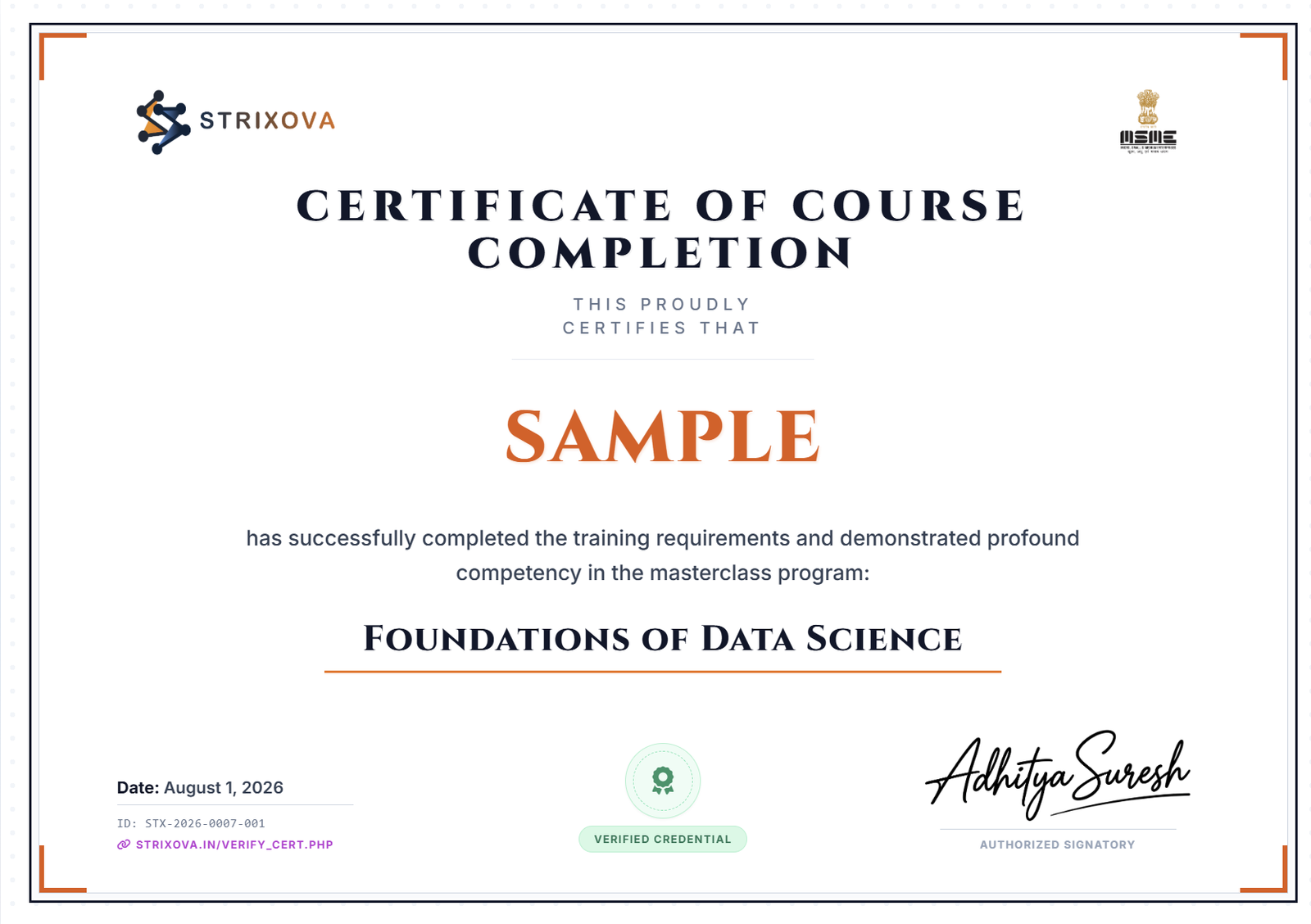 Certificate of Completion